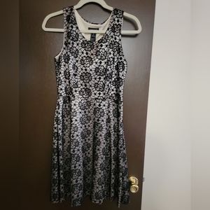 ENFOCUS STUDIO dress, floral, black and golden shimmery/tan